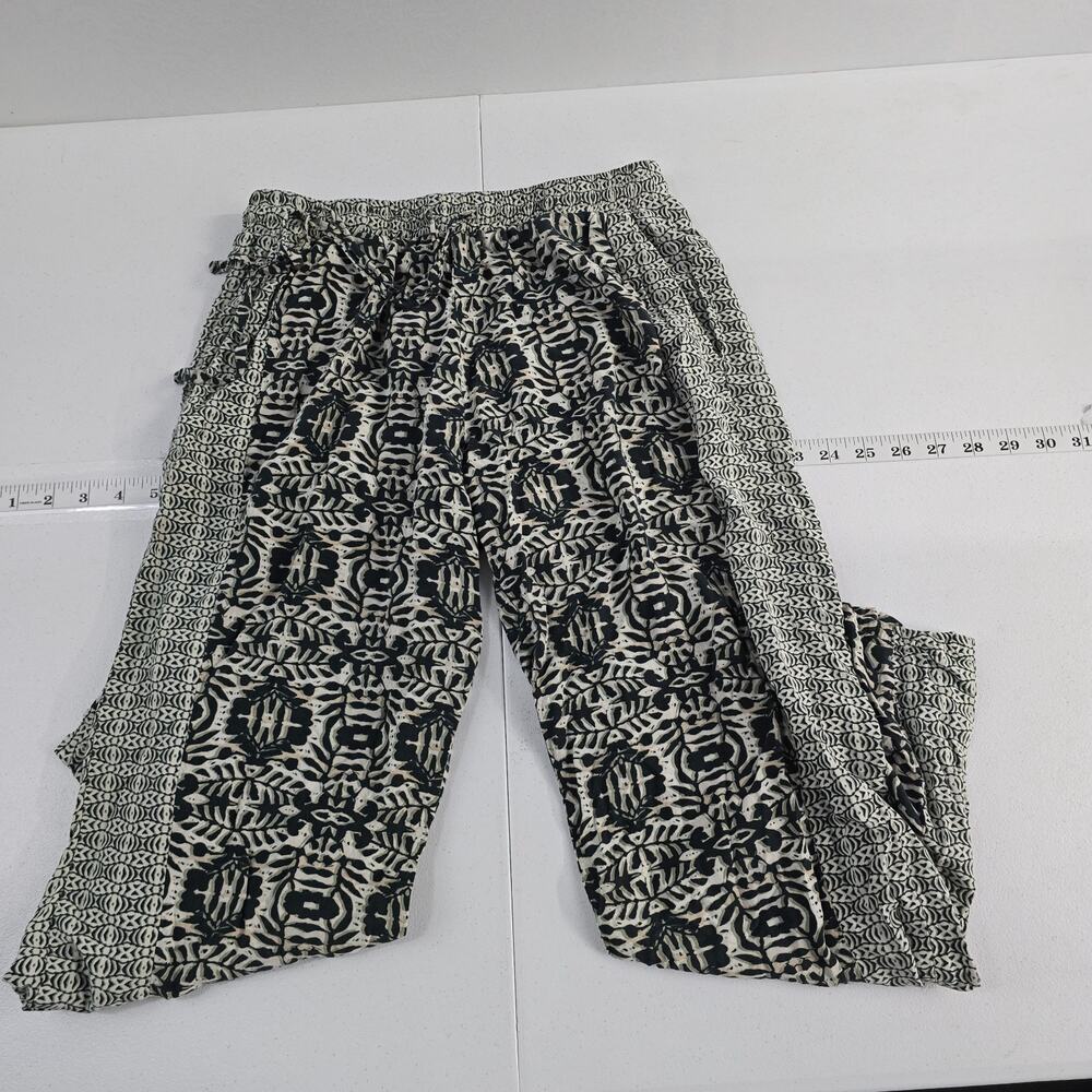 Michael Stars Los Angeles Women’s XS Boho Wide Leg Pants Black White Geometric